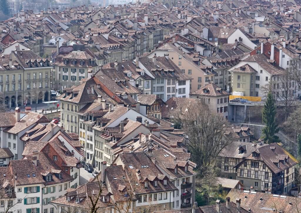 Die Stadt Bern mit seinen Dächern