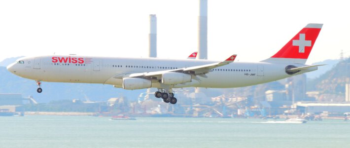 Swiss-Flugzeug in Hongkong