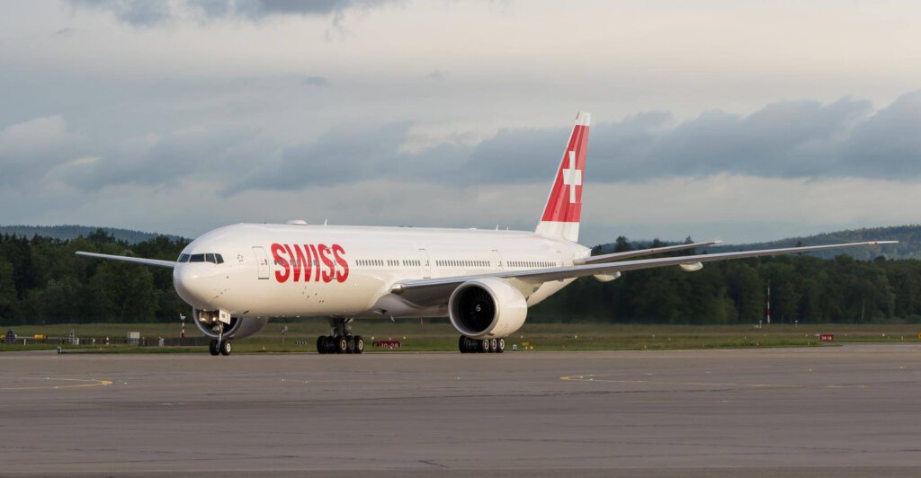 Ein Flugzeug der Premiumairline Swiss