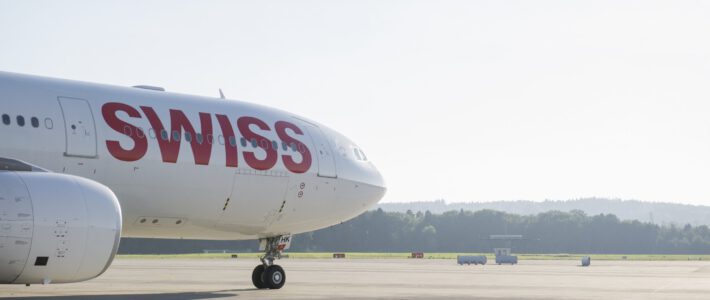 Ein Flugzeug der Swiss