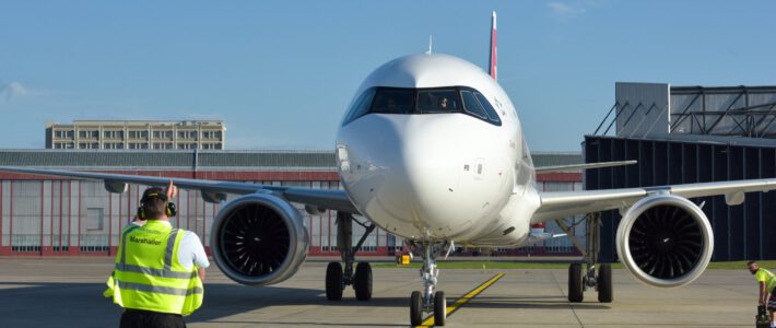 Ein Airbus A321neo der Swiss