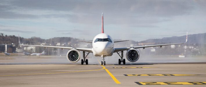 Ein Airbus A321 der Swiss