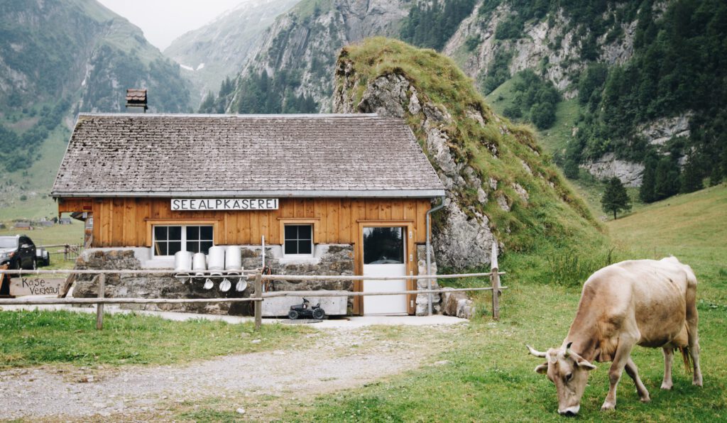 Ein Haus in den Schweizer Bergen