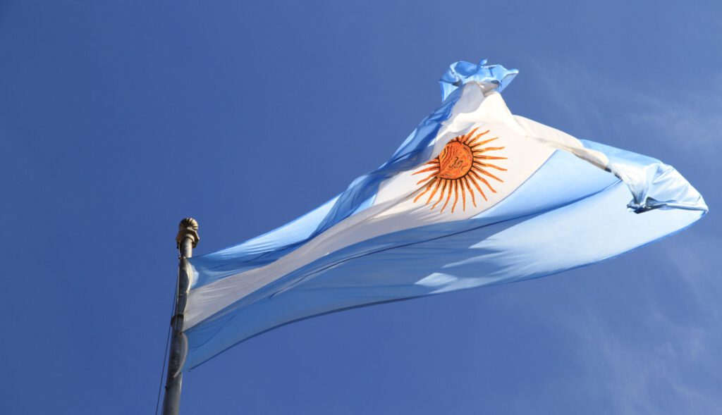 Eine Flagge von Argentinien