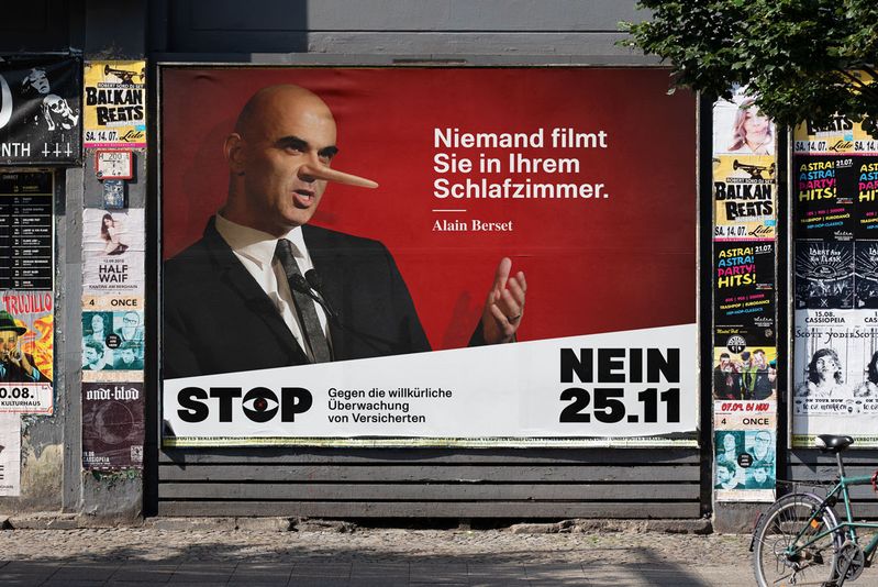 Plakat bei einer Abstimmung