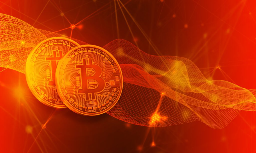 Bitcoins auf einer simulierten Blockchain