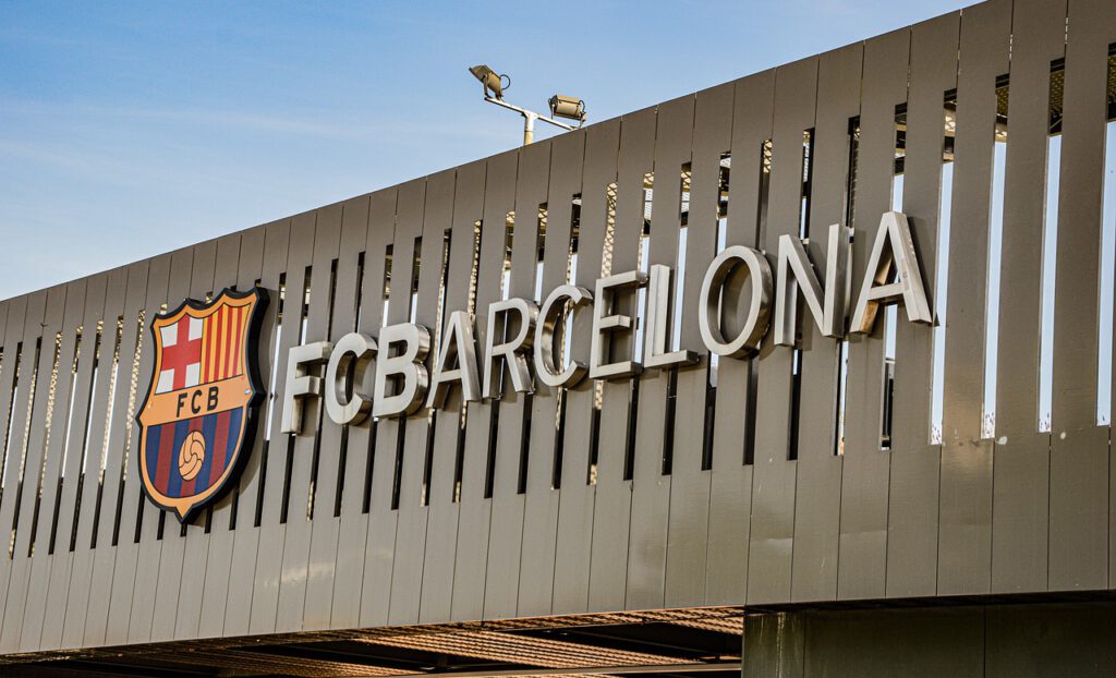 Ein Schild vom FC Barcelona