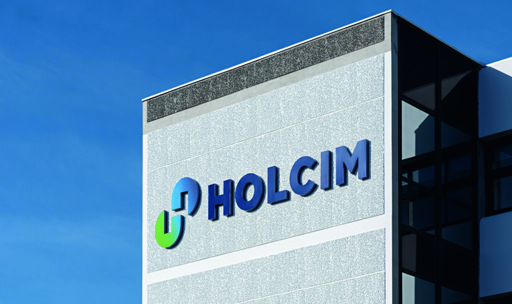 Das Logo des Zementkonzerns Holcim