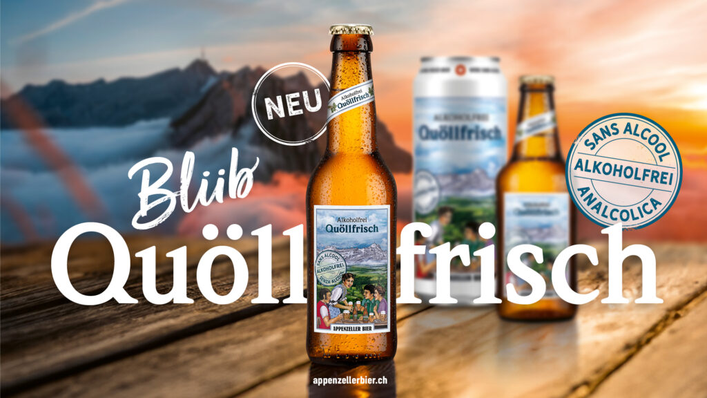 Quöllfrisch-Bier mit seinem bekannten Etikett