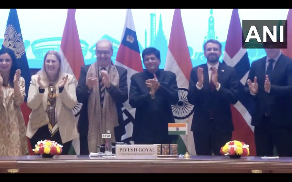 Feiern des Freihandelsbkommens mit Indien