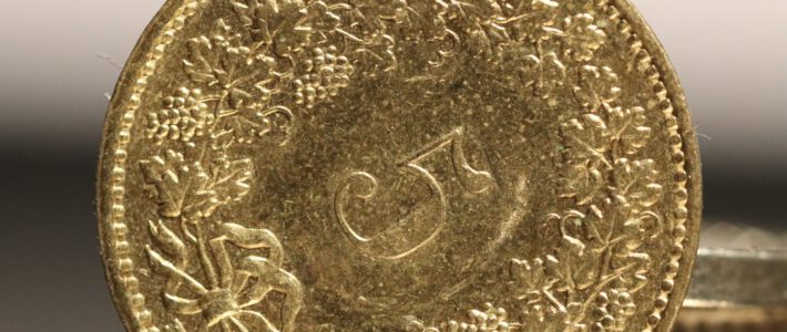 Eine Fünf-Rappen-Münze