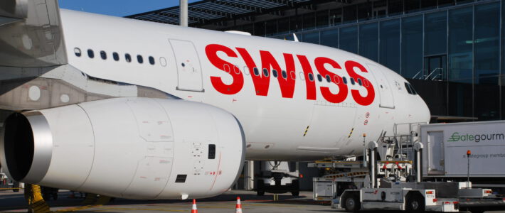 Ein Flugzeug der Swiss