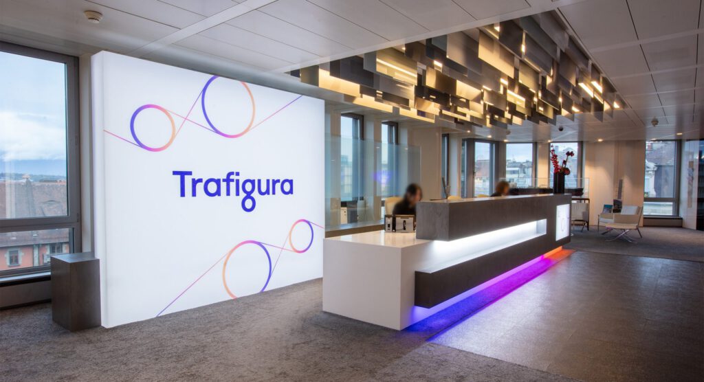 Der Eingangsbereich der Firma Trafigura in Genf