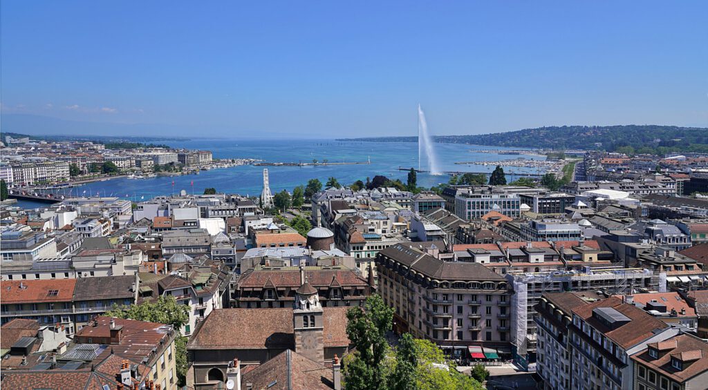 Ein Blick auf Genf und den Genfer See