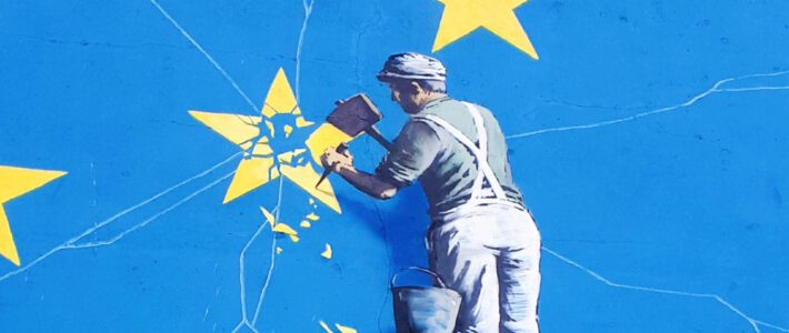 Ein Graffiti mit einer EU-Flagge