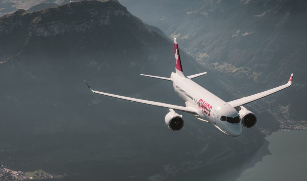 Ein Flugzeug der Swiss