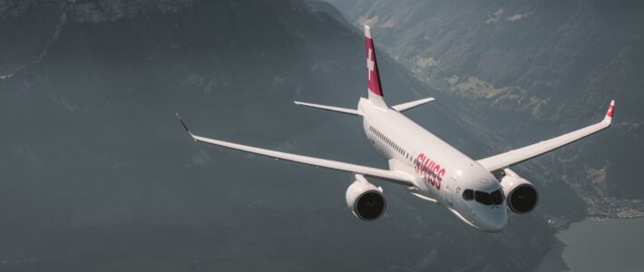 Ein Flugzeug der Swiss