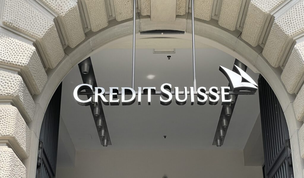 Das Logo der Credit Suisse am Zürcher Paradeplatz