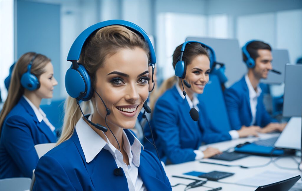 Personen in einem Call-Center