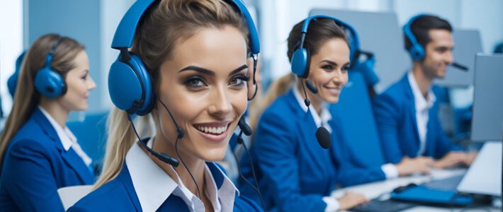 Personen in einem Call-Center