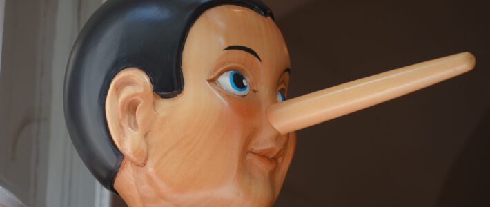 Pinocchio mit einer langen Nase