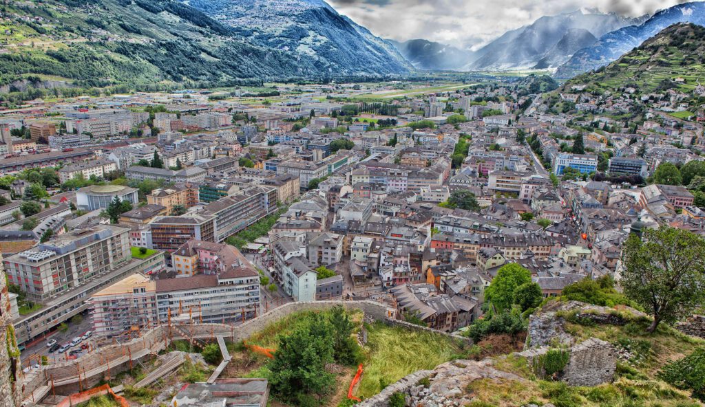 Die Stadt Sitten im Wallis