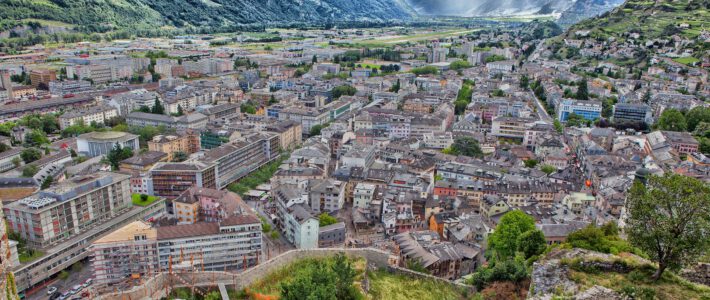 Die Stadt Sitten im Wallis