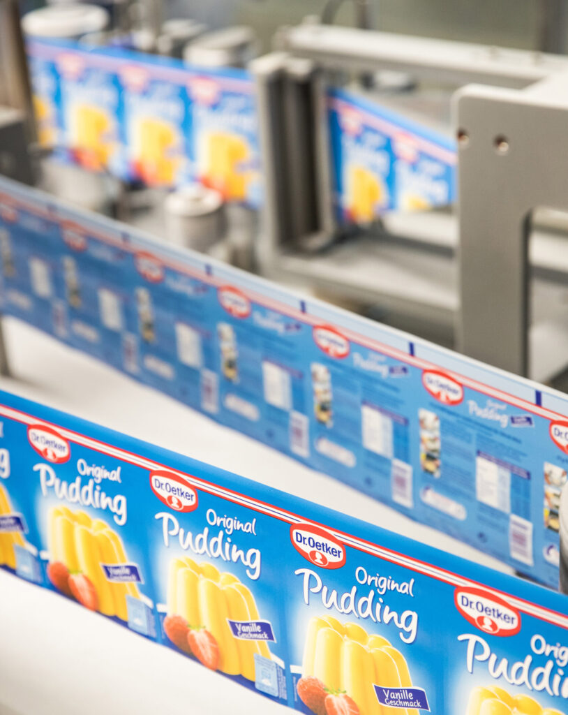 Produktion von Pudding bei Dr. Oetker