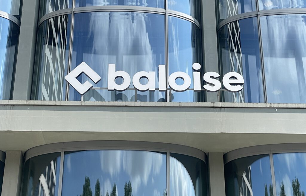 Das Logo der Baloise-Gruppe am Hauptsitz in Basel