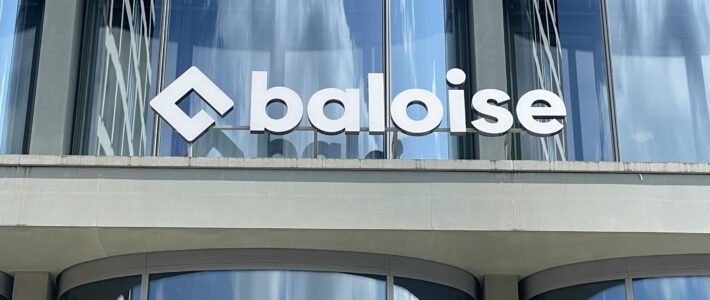 Das Logo der Baloise-Gruppe am Hauptsitz in Basel