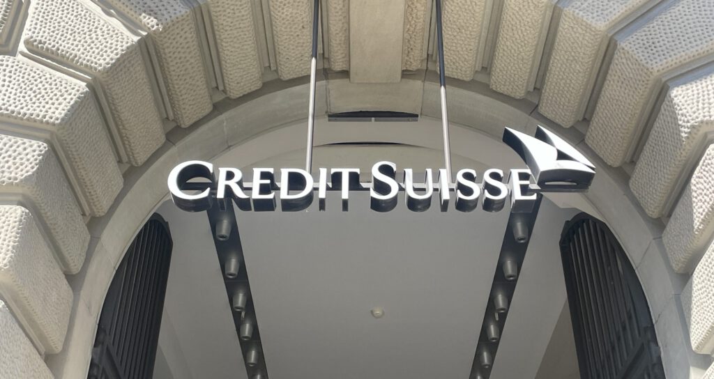 Logo der Credit Suisse am Zürcher Paradeplatz