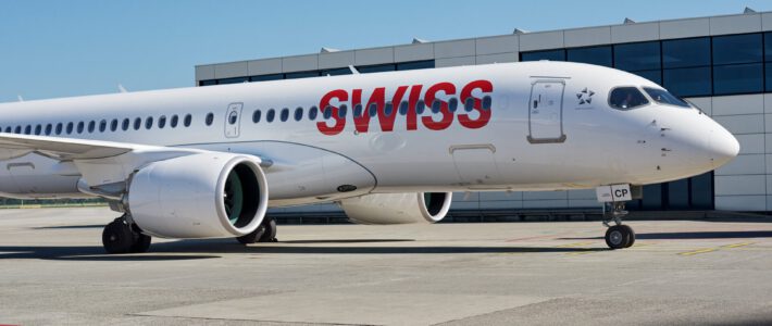 Ein Airbus A220 der Swiss