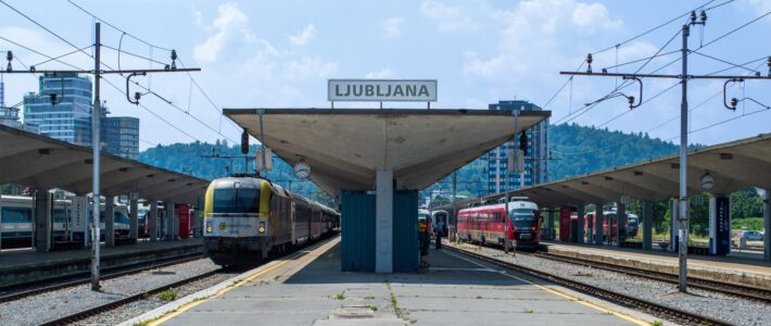 Der Bahnhof in der Hauptstadt Sloweniens Ljubljana