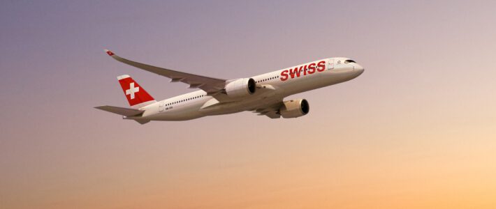 Ein Flugzeug der Swiss