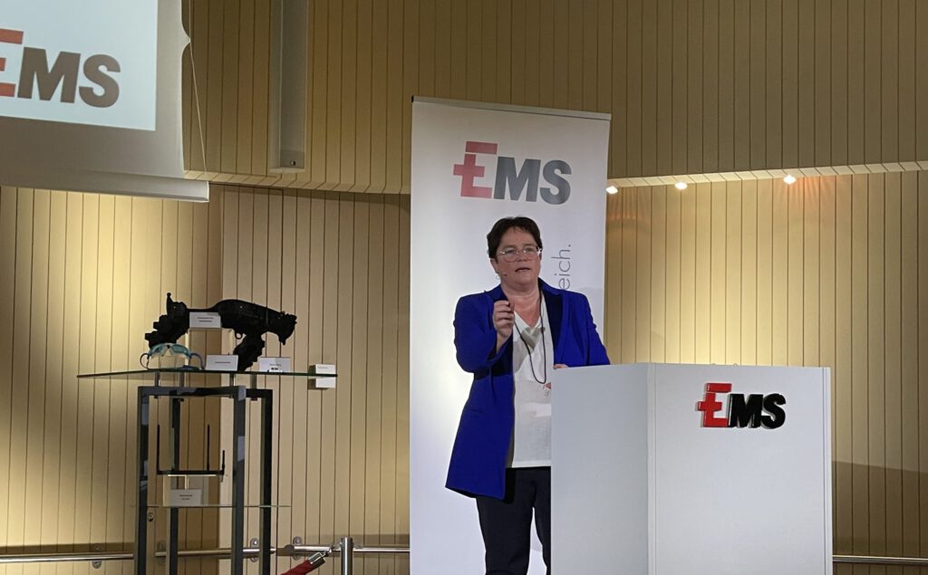 Ems-Chemie-Chefin Magdalena Martullo-Blocher an der Medienkonferenz 2025