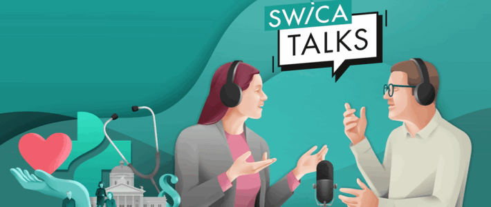 Eine Illustration von Swica zu neuen «Talks»