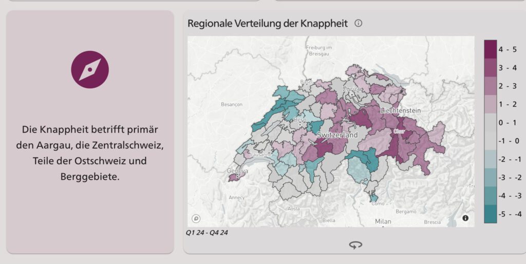 Wohnungsknappheit laut BWO-Indikator