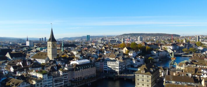 Ein Blick über Hauser in Zürich
