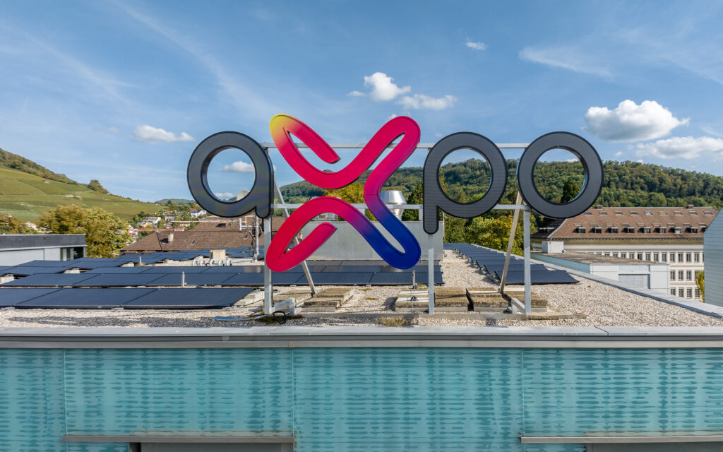 Logo des Axpo-Konzerns auf einem Gebäude