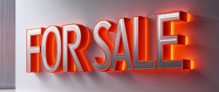 Eine Aufschrift «For Sale» an einer Wand