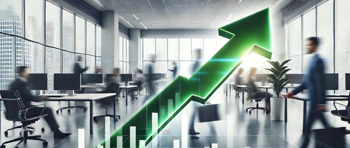 Seco ignoriert wichtigstes Wirtschaftsprinzip Ein Büro mit Geschäftsleuten und Grafiken im Vordergrund