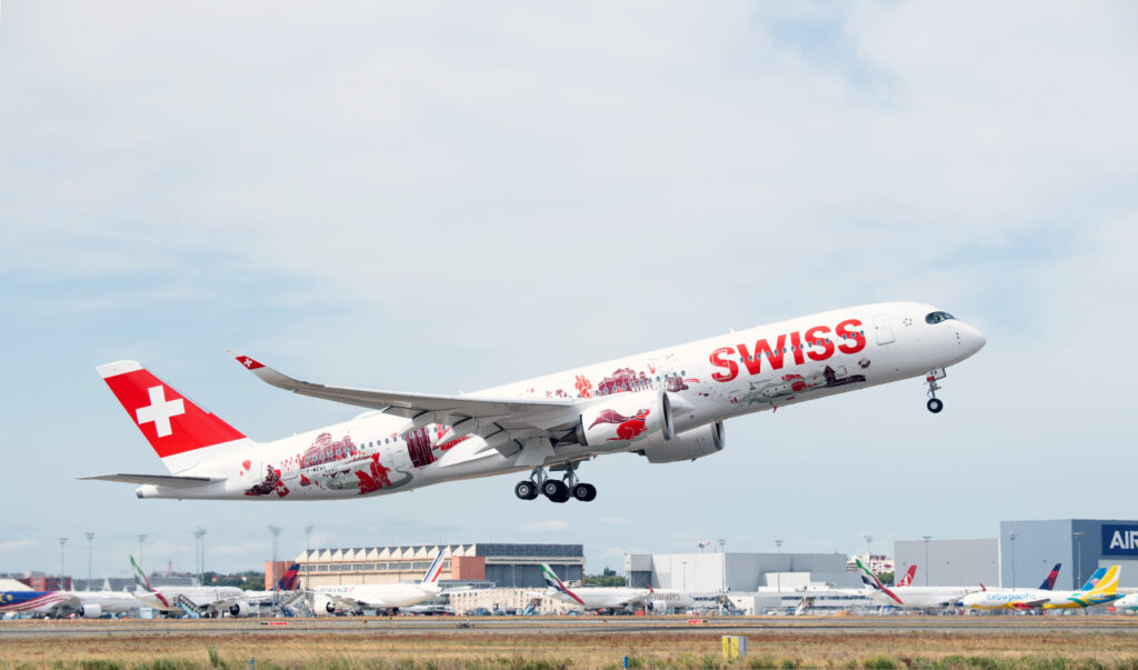 Airbus A350 der Swiss in Toulouse