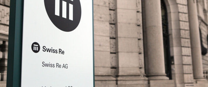 Logo des Rückversicherers Swiss Re in Zürich
