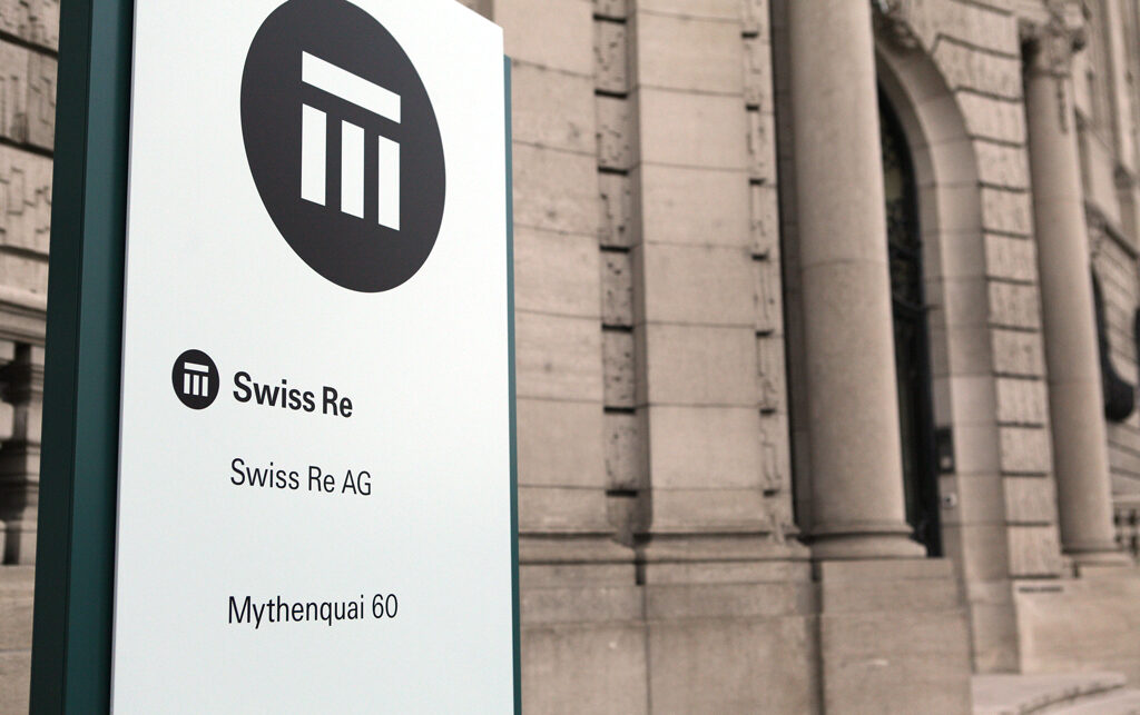 Logo des Rückversicherers Swiss Re in Zürich