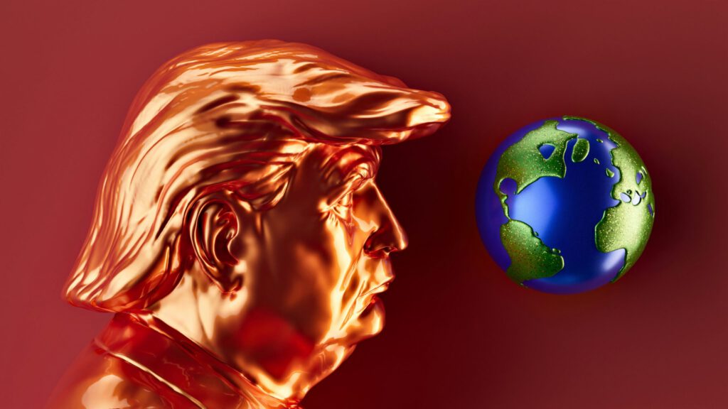 Donald Trump und eine Weltkugel