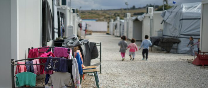 Ein Flüchtlingscamp mit Kindern