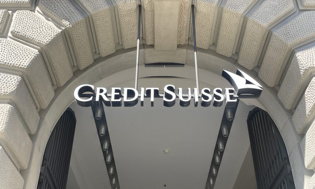 Logo der Credit Suisse am Zürcher Paradeplatz