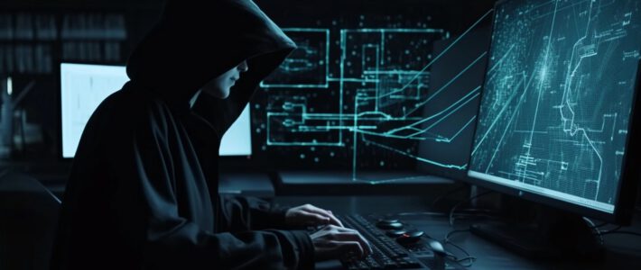 Hacker vor Bildschirmen