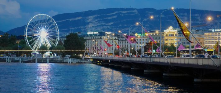 Bund erhält Zusatzmilliarden aus Genf Genf mit Brücke und Riesenrad