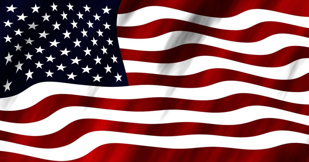Eine US-Flagge im Wind